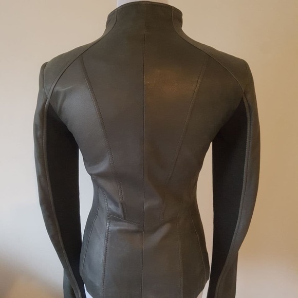 Danier Italian Grey Leather Jacket | Designed in Canada - Picture 3 of 7